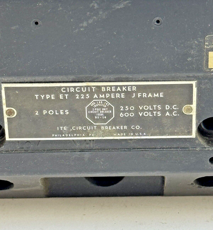 ITE - ET5905 - MOLDED CASE ET-225 CIRCUIT BREAKER - 175 A, 2 POLE, 600 VAC2