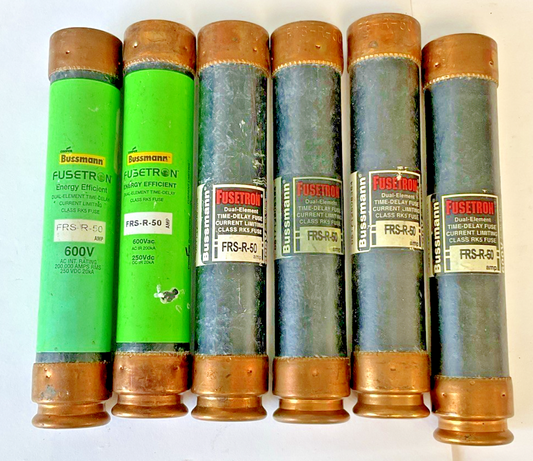 BUSSMANN FRS-R-50 FUSETRON FUSE CLASS RK5 600VAC 250VDC ***LOTOF6***0