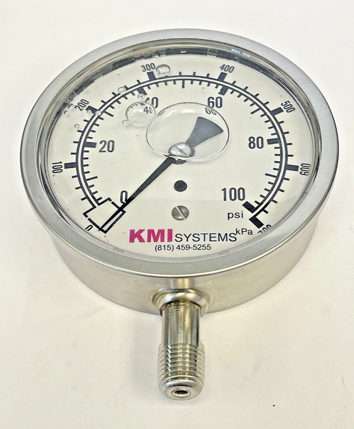 KMI SYSTEMS - PRESSURE GAUGE - 4" DIAMETER, 1/2" NPT, 0-100 PSI0