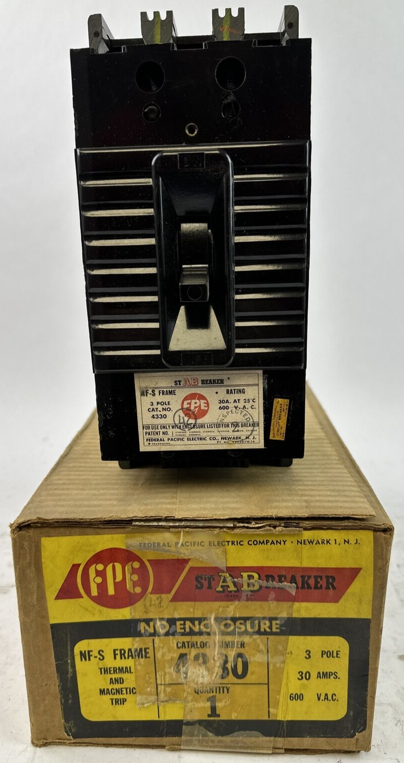 FPE 4330 STABREAKER 30AMP 600VAC 3POLE NF-S FRAME THERMAL AND MAGNETIC TRIP0