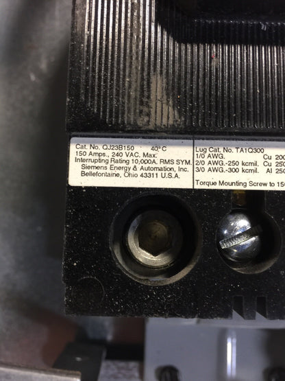 SIEMENS S1C42QJ150ATS CIRCUIT BREAKER PANELBOARD 280Y/120V QJ23B150 MAIN BREAKER11