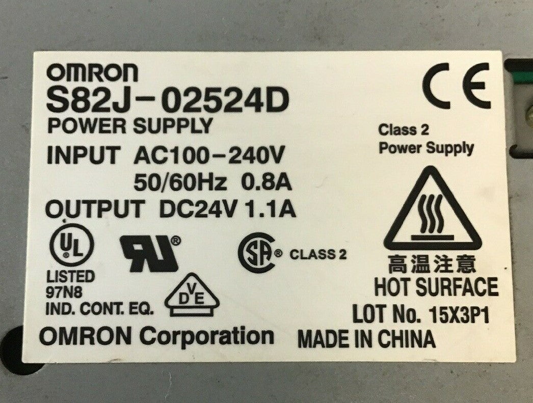 Omron S82J-02524D DC Power Supply 24 VDC 1.1A (BROKEN PLASTIC)7