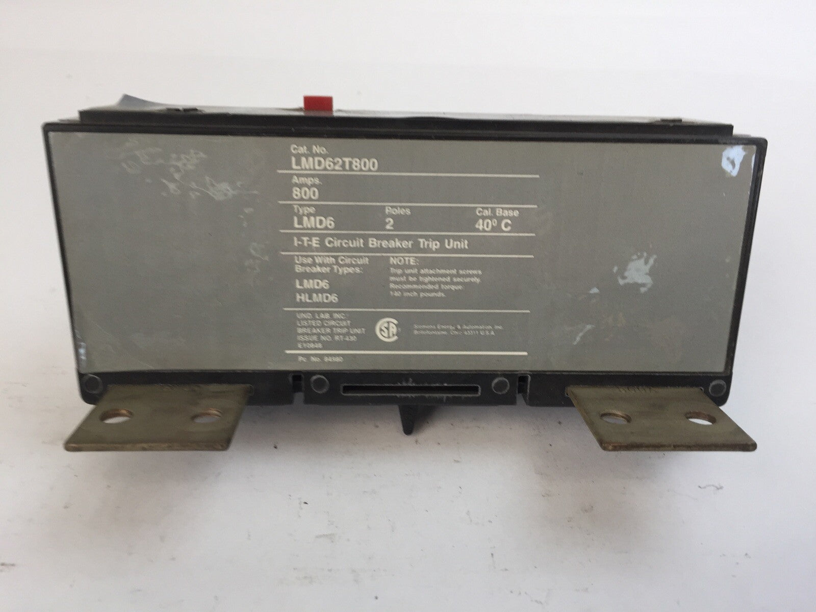 ITE LMD62T800 CIRCUIT BREAKER TRIP UNIT 800AMP MAGNETIC ADJ 3200-80002