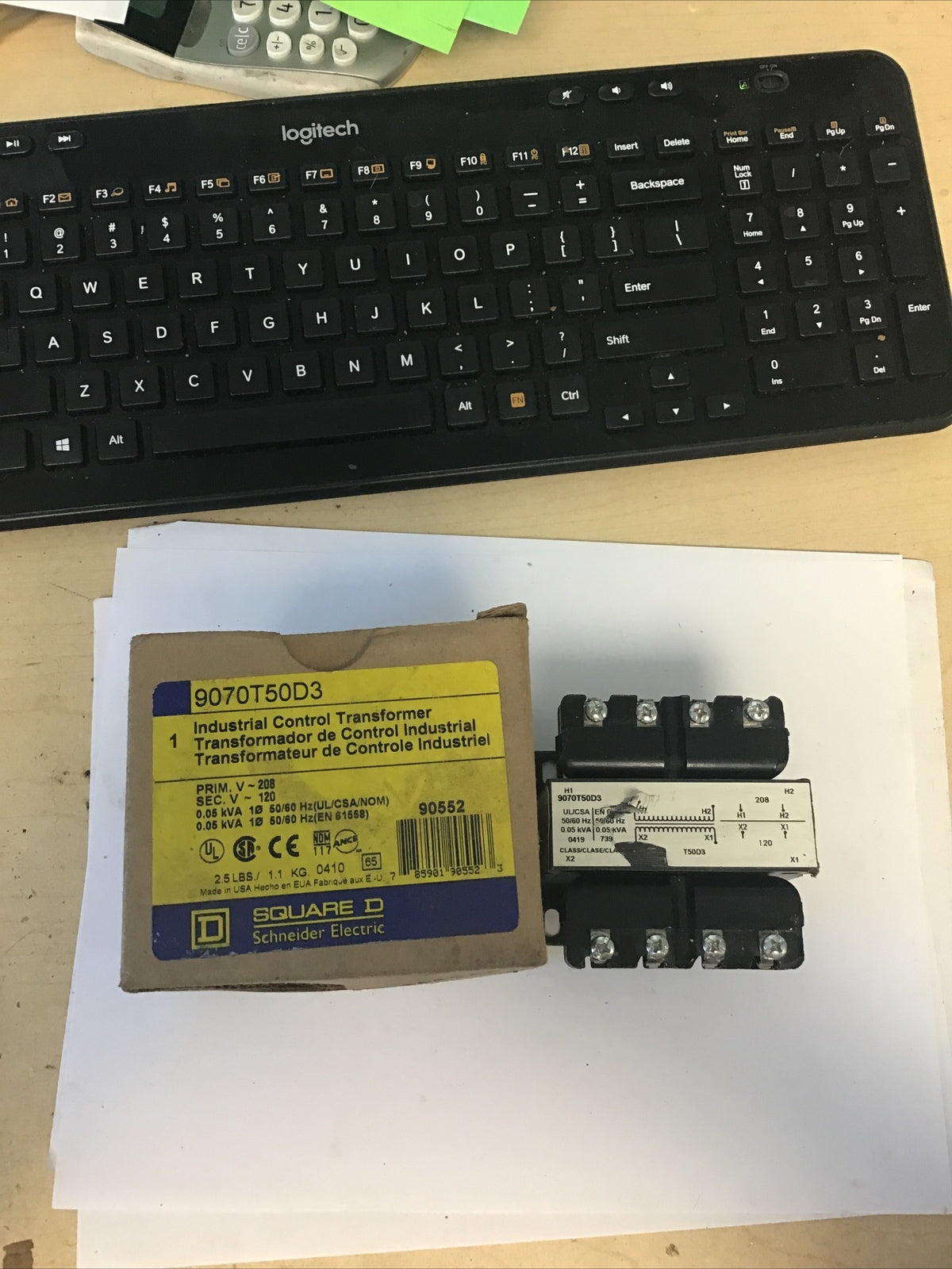 SQUARE D 9070T50D3 INDUSTRIAL CONTROL TRANSFORMER 50/60HZ 208-120VAC 1