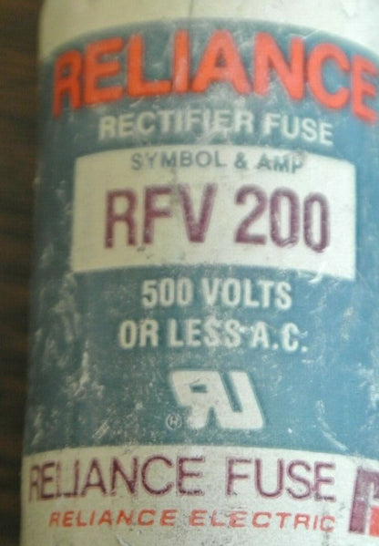 RELIANCE RFV200 SEMICONDUCTOR / RECTIFIER FUSE / 200A / 500VAC / NEW SURPLUS1
