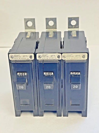 CUTLER-HAMMER WESTINGHOUSE *LOT OF 3* QBHW1020 - 20A/1 POLE/240 VAC/QUICKLAG-NEW1