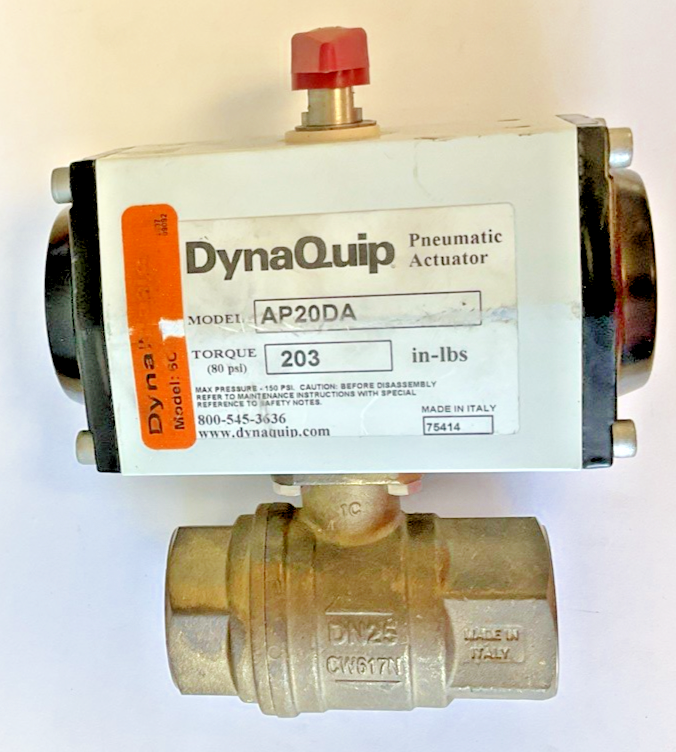 DYNAQUIP AP20DA PNEUMATIC ACTUATOR 80PSI 203IN-LBS0