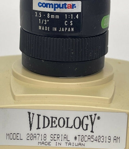VIDEOLOGY 20A718 SECURITY CAMERA 24VAC 3.5-8mm 1:1.4 1/3"1