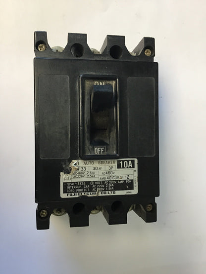 FUJI AUTO BREAKER SA33 SER.Z 10AMP CIRCUIT BREAKER 460VAC 0