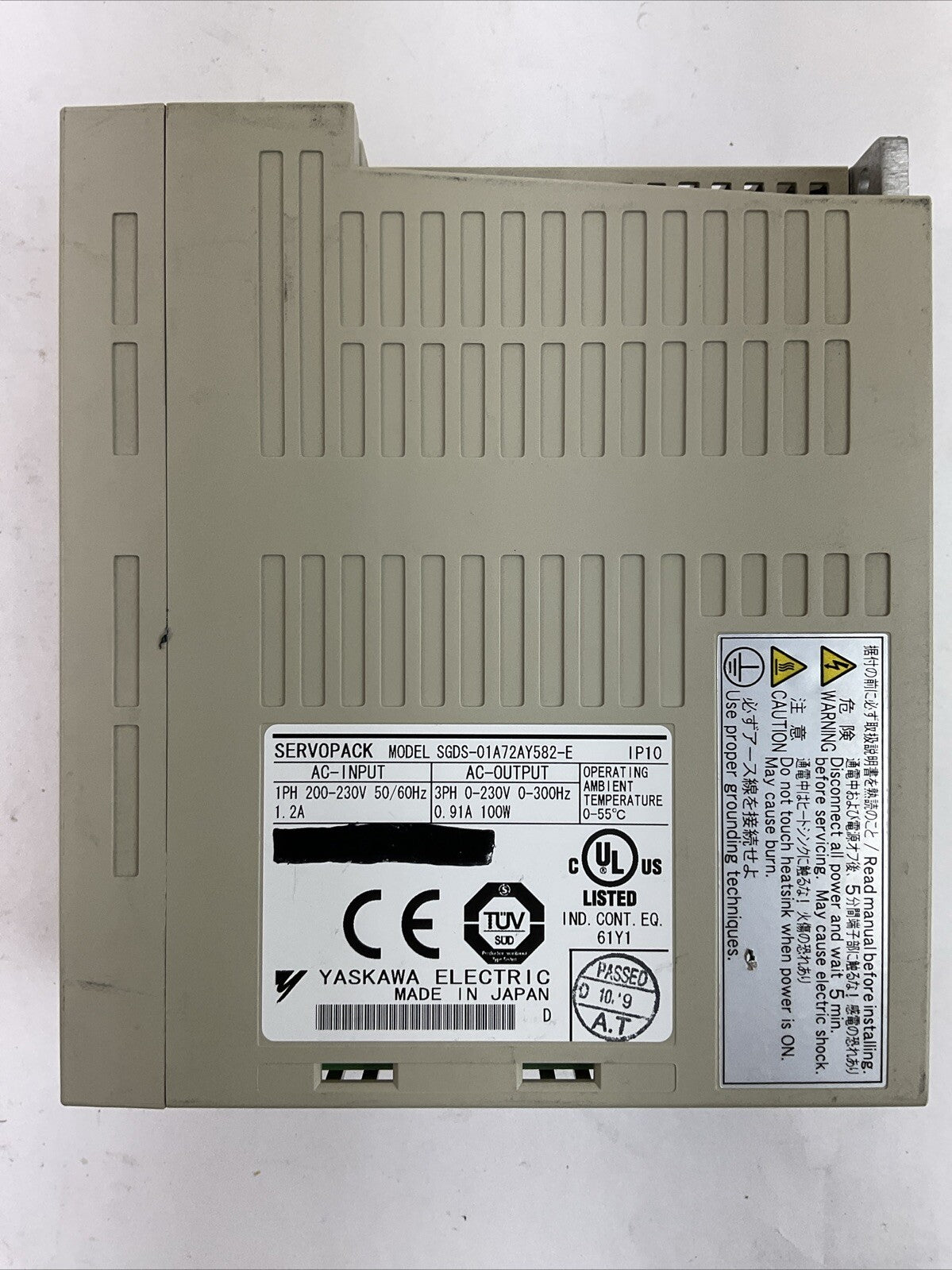 YASKAWA SGDS-01A72AY582-E SERVOPACK 230VAC SERVO DRIVE2