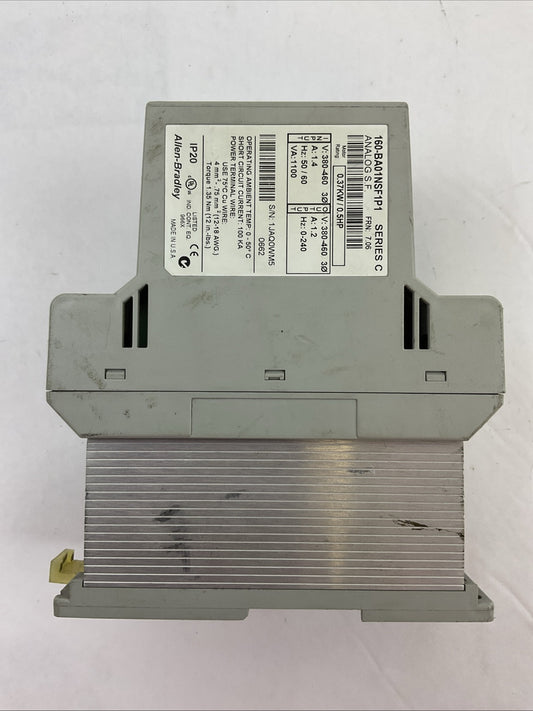 ALLEN BRADLEY 160-BA01NSF1P1 SER C FRN 7.06 VARIABLE SPEED DRIVE 0.37KW/0.5HP0