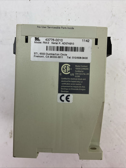STI 43776-0010 SAFETY RELAY RM-2 INPUT 24VDC OUTPUT 250VAC