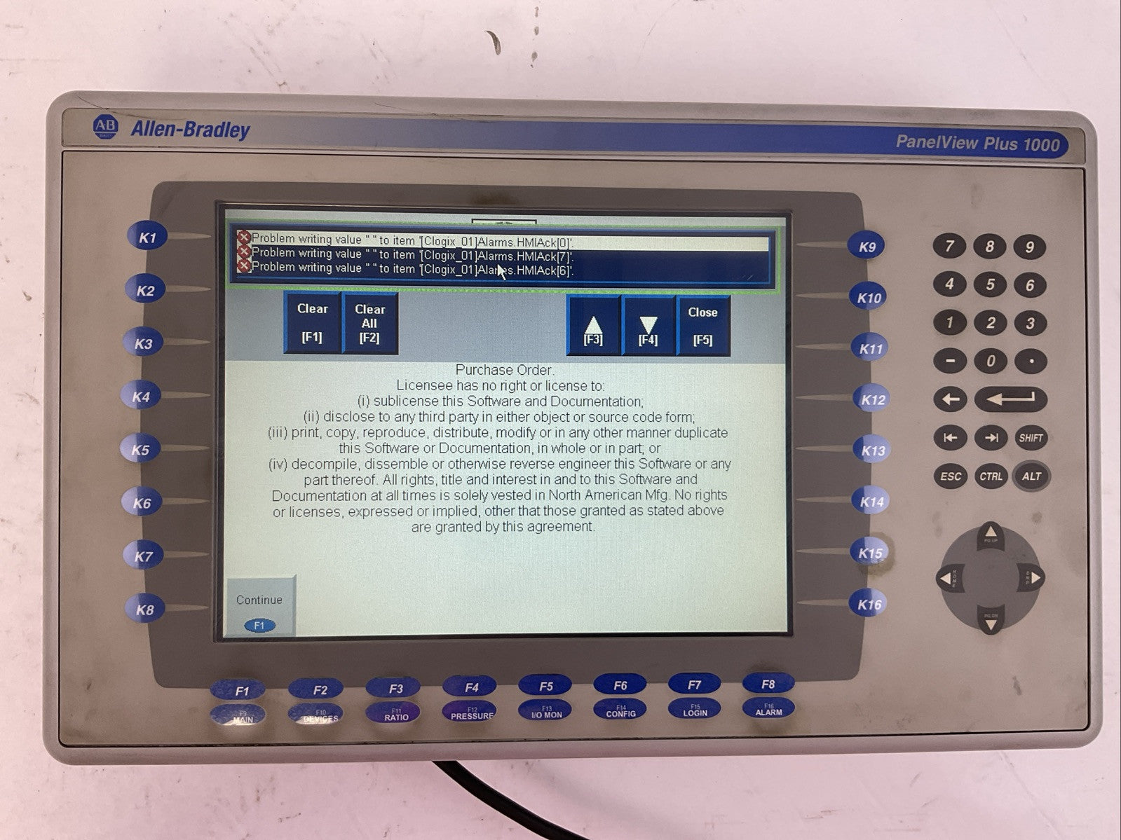 ALLEN BRADLEY 2711P-B10C4D2 SER A PANELVIEW PLUS 1000 24VDC0