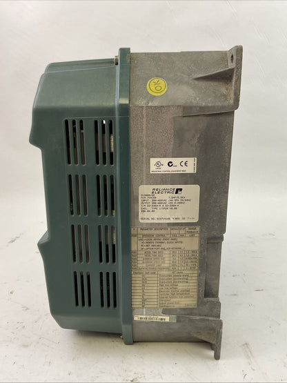 RELIANCE ELECTRIC 7V4160 AC DRIVE 380-460VAC TYPE 1/IP20 C6.06 GV3000/SE3