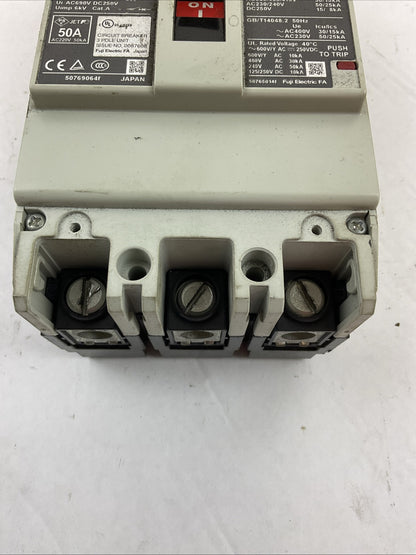 FUJI AUTO BREAKER BW125JAGU-3P050 50A 600VAC 250VDC 3POLE9