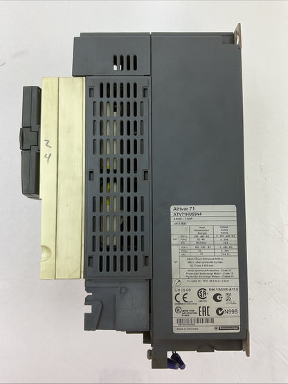 SCHNEIDER ELECTRIC ATV71HU55N4 VARIABLE SPEED DRIVE 5.5kW 7.5HP OUTPUT 0..460VAC4