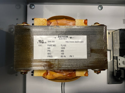 DAYKIN STDAB1-05U TRANSFORMER DISCONNECT 1000VA PRI 480V 2.3A SEC 120V 8.3A 1PH