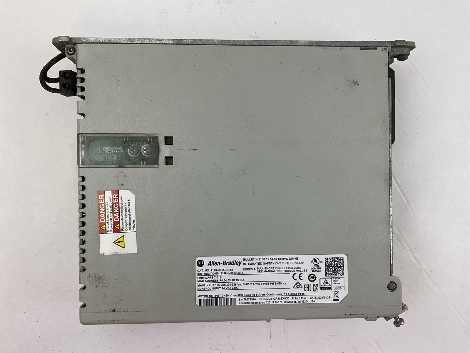 ALLEN BRADLEY 2198-H015-ERS2 FIRMWARE 7.011 SERVO DRIVE SER A2