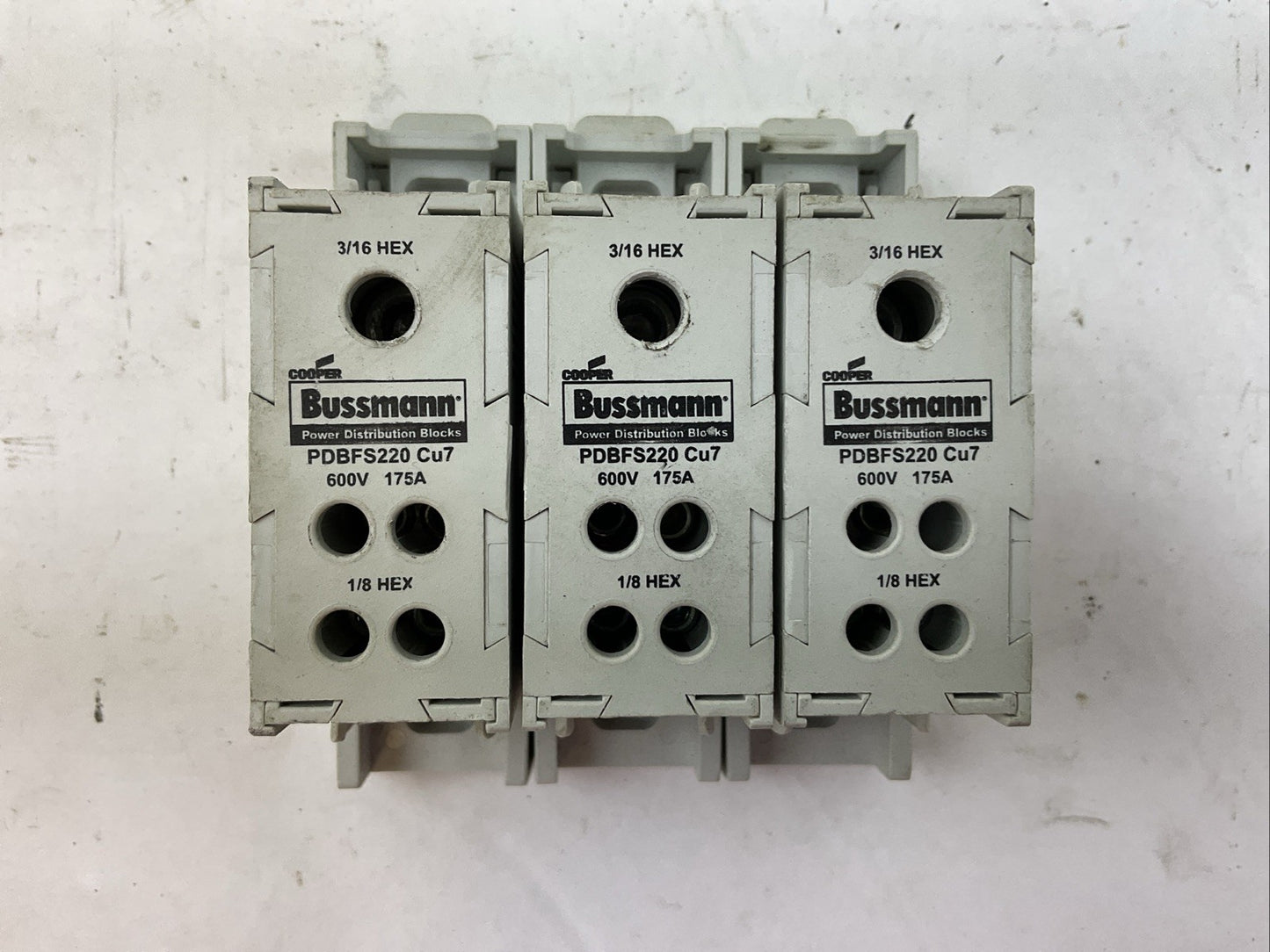 BUSSMANN PDBFS220 POWER DISTRIBUTION BLOCK 600V 175A (LOT OF 3)0