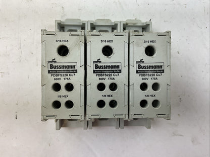 BUSSMANN PDBFS220 POWER DISTRIBUTION BLOCK 600V 175A (LOT OF 3)0