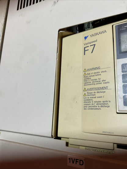 YASKAWA CIMR-F7U4055 AC DRIVE OUTPUT 0-480VAC 3PH HD 112A 85kVA ND 125A 95kVA3