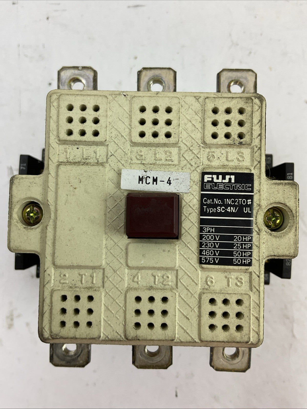 FUJI 1NC2T0 SC-4N CONTACTOR 90A 600VAC 3PH 50HP COIL 100-120VDC