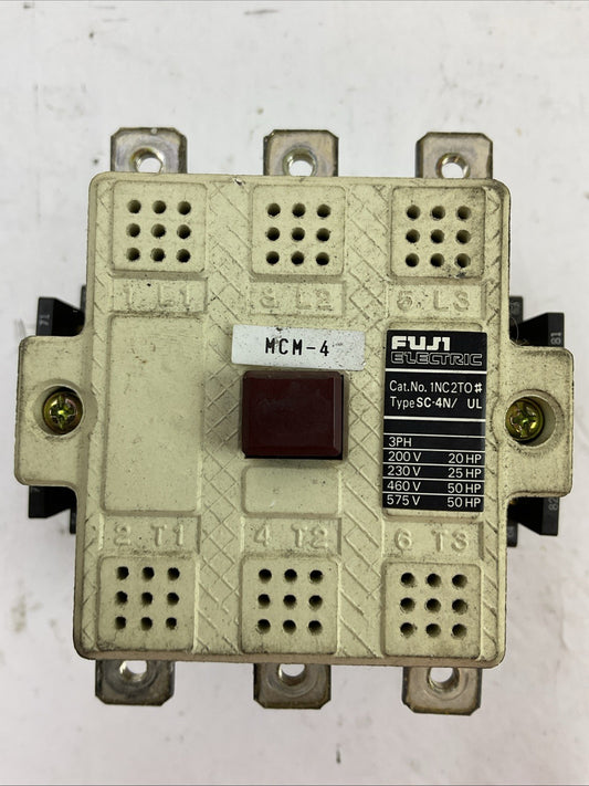 FUJI 1NC2T0 SC-4N CONTACTOR 90A 600VAC 3PH 50HP COIL 100-120VDC