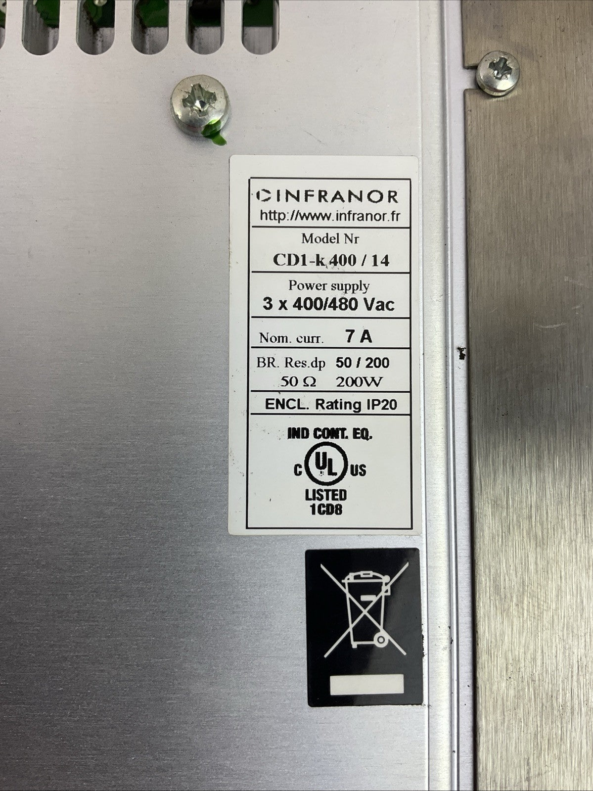 INFRANOR CD1-K PCD1-2/AE245501 SERVO DRIVE CD1-K 400/142