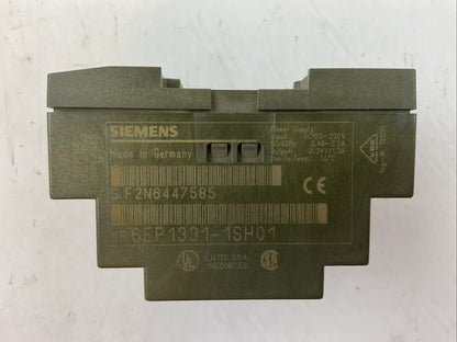 SIEMENS 1P 6EP1331-1SH01 POWER SUPPLY OUTPUT 24VDC 1.3A INPUT 120-230VAC