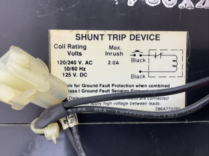 GE TFK236F000 CIRCUIT BREAKER FRAME 3P TRIP 100AMP SHUNT TRIP 120/240VAC 125VDC4